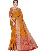 Orange Designer Art Silk Party Wear Saree