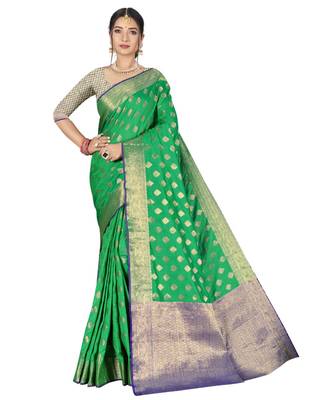 Sea Green Designer Art Silk Party Wear Saree 1