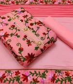 VredeVogel Pink Cotton Aagyeyi Fabulous Salwar Suits & Dress Material