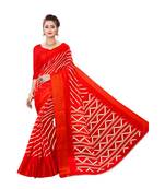 Red Colour Bandhani Printed Saree with blouse