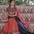 NAVY-BLUE & ORANGE EMBROIDERED COTTON INDIAN TRADITIONAL FESTIVAL DANDIYA RAAS GARBA SEMI STITCHED NAVRATRI LEHENGA