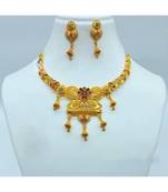 Designer Gold Plated Beautiful Necklace With Earring