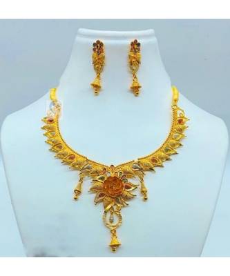 Most Selling Design High Gold Micro Plated Flower Set With Earring 1