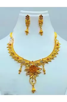 Most Selling Design High Gold Micro Plated Flower Set With Earring