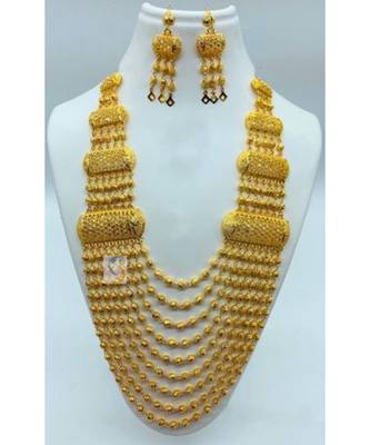 Gold micro plated designer 8 layer necklace with earrings 1