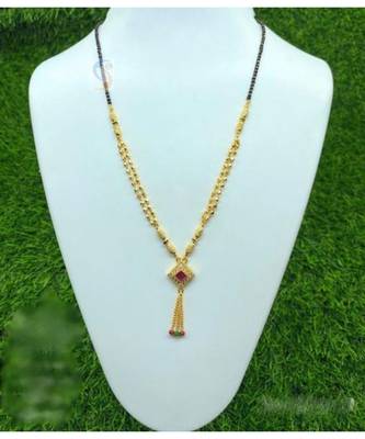 Gold Ruby Stone Square Chain 1