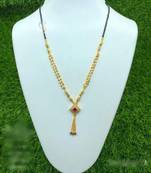 Gold Ruby Stone Square Chain