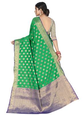 Sea Green Designer Art Silk Party Wear Saree 3