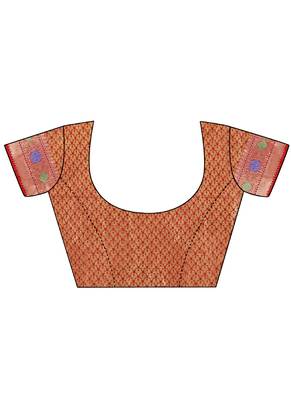 Orange Designer Art Silk Party Wear Saree 4