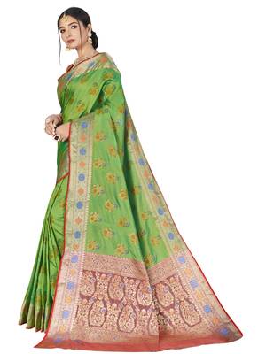 Sea Green Designer Art Silk Party Wear Saree 2