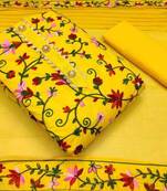 VredeVogel Yellow Cotton Aagyeyi Fabulous Salwar Suits & Dress Material