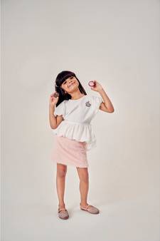 pink COTTON RETRO MINI SKIRT