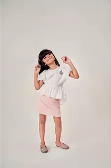 pink COTTON RETRO MINI SKIRT