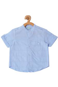 white COTTON MANDARIN COLLAR DRESSY SHIRT