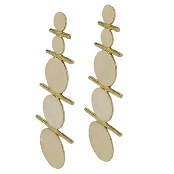 Soul Beige Brass & Sterling Silver layer Drops & Danglers WeddingParty Handmade Earrings 2