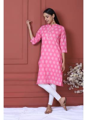 Pink Printed Kurta 1