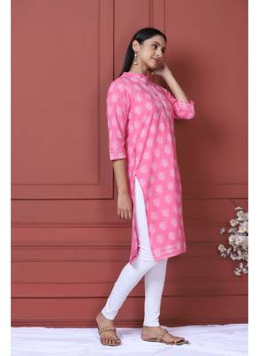 Pink Printed Kurta 2