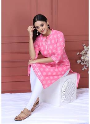 Pink Printed Kurta 4