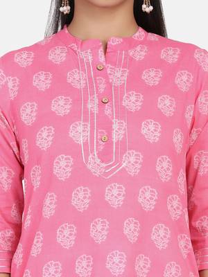Pink Printed Kurta 5