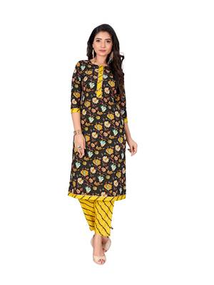 Black printed cotton ethnic-kurtis 1