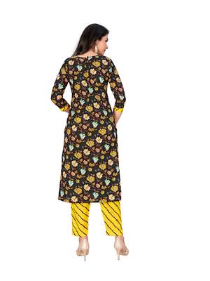 Black printed cotton ethnic-kurtis 2