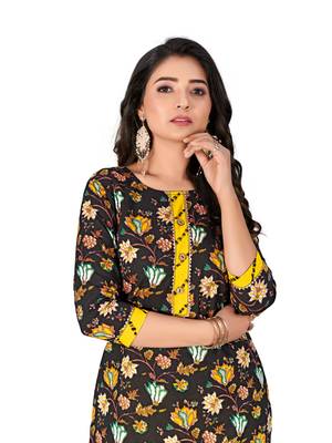 Black printed cotton ethnic-kurtis 3