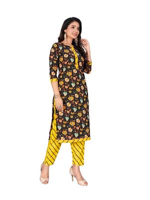 Black printed cotton ethnic-kurtis 4