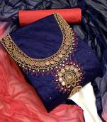 VredeVogel N blue Modal  Unstiched Dress Materials