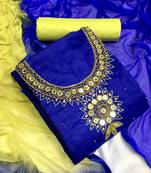 VredeVogel Royal blue Modal  Unstiched Dress Materials