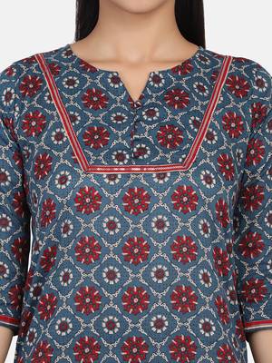 Indigo Printed Kurta And Bottom 4