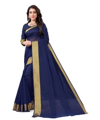 Navy blue  Kota Silk saree with blouse piece 1