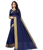 Navy blue  Kota Silk saree with blouse piece