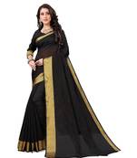 Black  Kota Silk saree with blouse piece