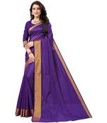 Purple Kota Silk saree with blouse piece
