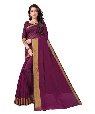 Wine  Kota Silk saree with blouse piece 1