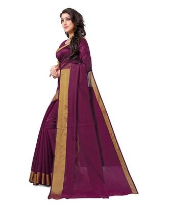 Wine  Kota Silk saree with blouse piece 2