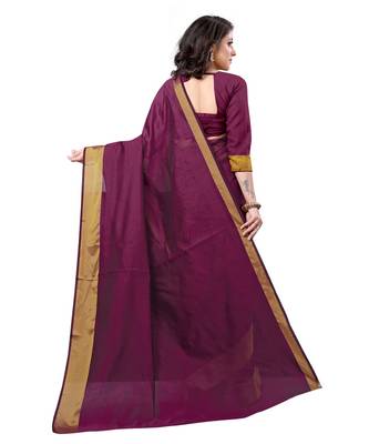 Wine  Kota Silk saree with blouse piece 3