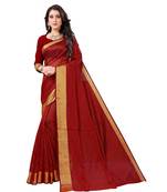 Maroon  Kota Silk saree with blouse piece