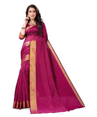 Rani Pink  Kota Silk saree with blouse piece 1