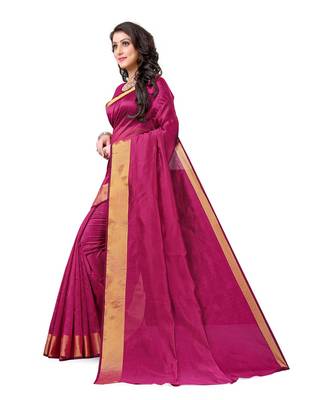 Rani Pink  Kota Silk saree with blouse piece 2