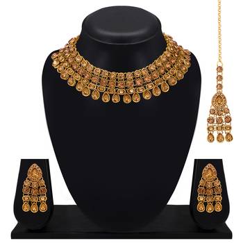 Brown crystal necklaces 2
