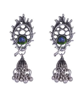 Radha Krishna Silver Oxidized Long Necklace Set 4