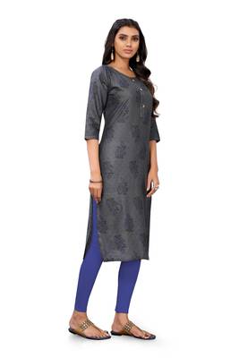 Grey printed cotton cotton-kurtis 4