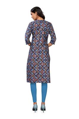 Black printed cotton cotton-kurtis 2