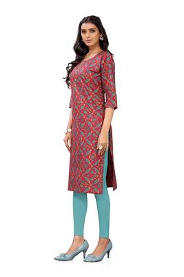 Purple printed cotton cotton-kurtis 5