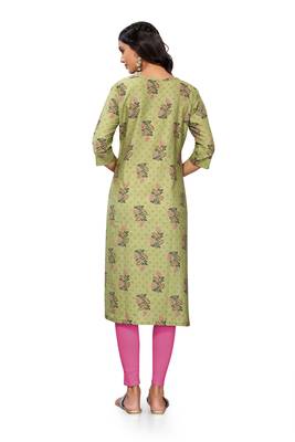 Green printed cotton cotton-kurtis 2