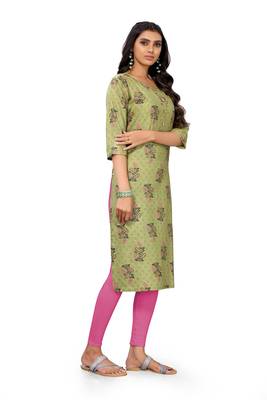 Green printed cotton cotton-kurtis 5