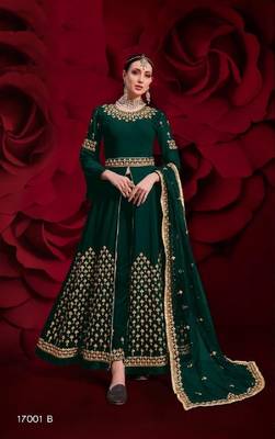 Green embroidered georgette salwar 1