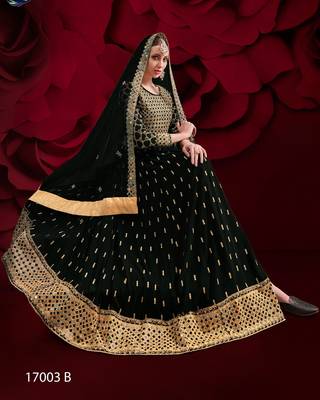 Black embroidered georgette salwar 2