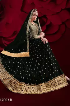 Black embroidered georgette salwar